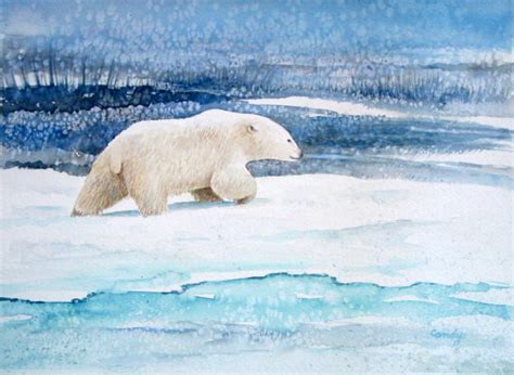 Polar Bear III - Watercolor painting at Art Works Richmond