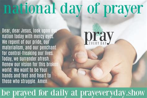 Scroll down this post to receive your PERSONAL prayer today on this National Day of Prayer ...