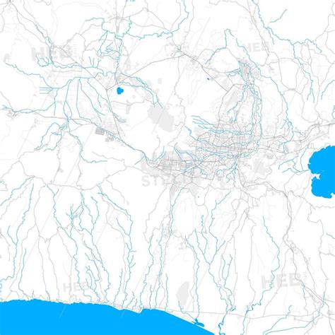 Rich detailed vector map of Santa Tecla, La Libertad, El Salvador ...