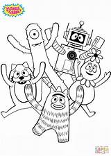 Yo Gabba All Together coloring Page  Free Printable Coloring Pages sketch template