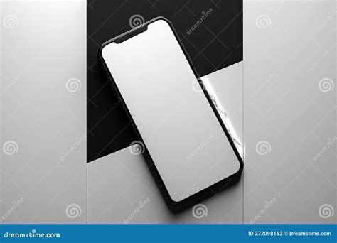 Blank White Screen Mobile Phone Pro Max Golden Black and White Marble Luxury Background AI ...