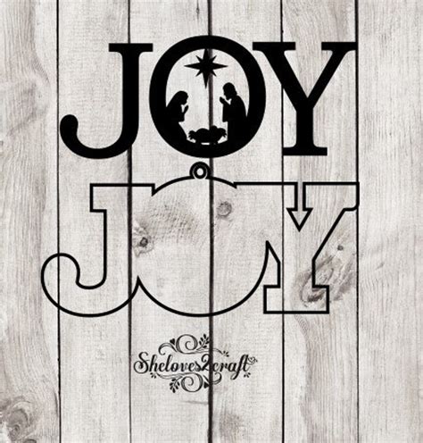 Joy Nativity Ornament SVG Laser | Etsy