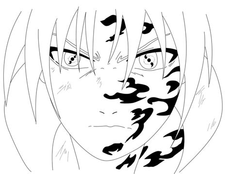 sasuke curse mark line art by suleeman on DeviantArt