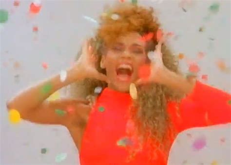 still from the music video for "I Wanna Dance with Somebody" by Whitney Houston (1987), #3 50 ...