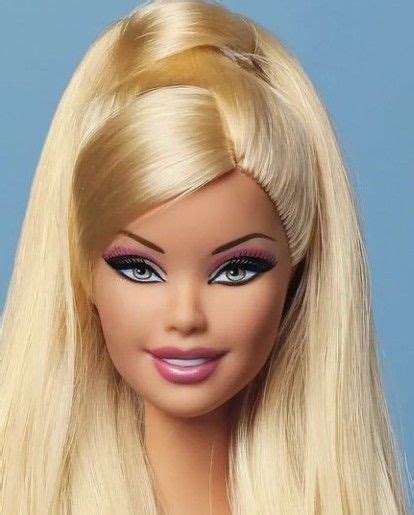 a barbie doll with blonde hair and blue eyes