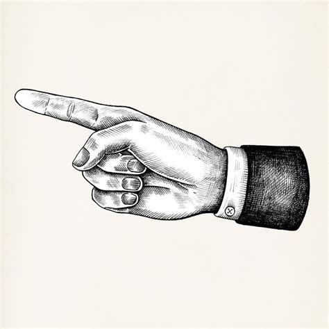 Hand drawn pointing hand isolated on background | premium image by ...