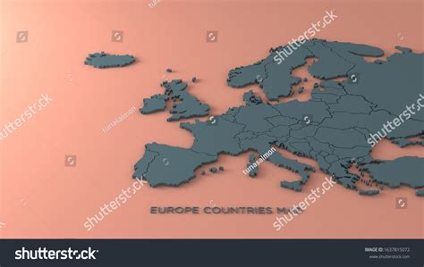 3d Render Europe Map Continent Europe Stock Illustration 1637815072 | Shutterstock
