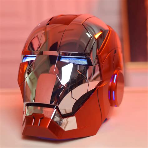 Avengers Series Peripherals Iron Man Jarvis Mk5 1:1 Helmet Figure Toy Wearable Gloves Mechanical ...