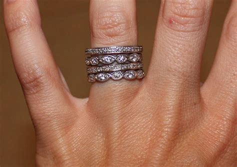 Round Brilliant Engagement Ring with Micro Pave Halo + Wedding Bands ...