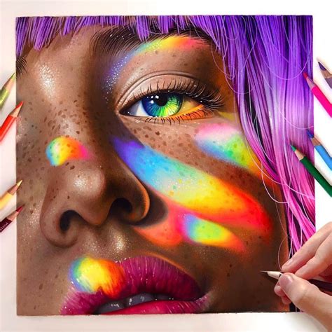 Glowing Colorful Drawings | Prismacolor art, Colorful drawings, Color ...