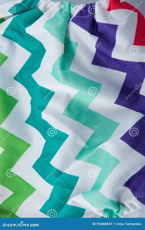 Piece of Colorful Fabric with Zigzag Pattern Stock Image - Image of ...