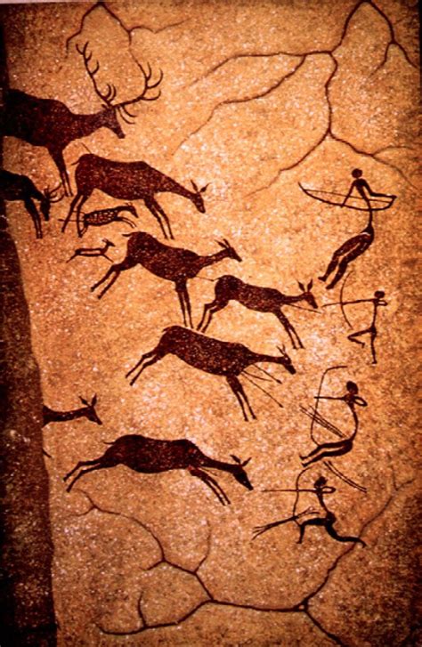 Prehistoric Cave Painting from the Paleolithic Period