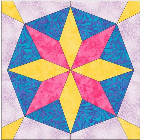 Octagon Star 2 Quilt Template Quilting Block Pattern PDF - Etsy