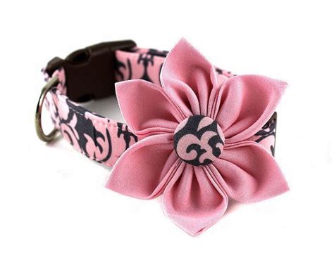 Dog Collar Flower Pink Dog Collars, Custom Dog Collars, Personalized ...