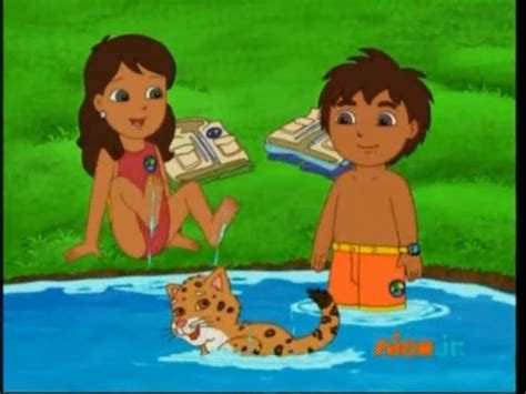 Shirtless Drawn Cartoon Boys & Men: Diego Marquez in Swimming Trunks