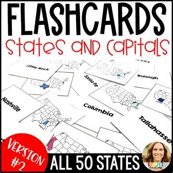 U.S. States and Capitals Flashcards by Krejci Creations | TpT