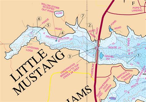 LEARN THE LAKE SERIES - BACK END OF LITTLE MUSTANG - Martins Map - The Super Map