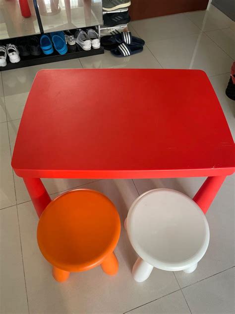 Ikea kids table and stools, Furniture & Home Living, Furniture, Tables & Sets on Carousell
