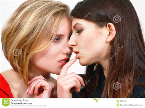 Two women love stock photo. Image of lesbian, human, brunette - 18912674