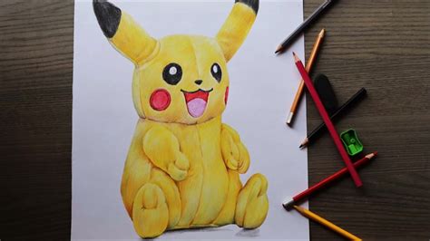 Pikachu Drawing in Color Pencil | Cartoon - YouTube