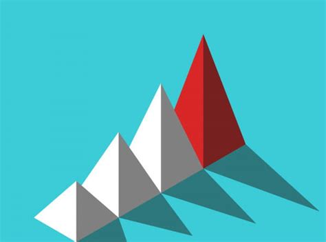 Isometric red unique leader pyramid bright color eps svg ai vector | UIDownload