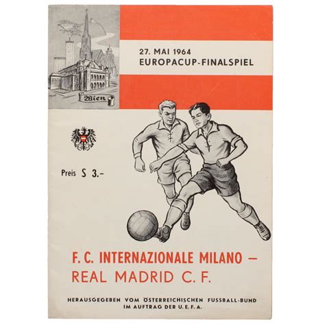 1964 European Cup Final Inter Milan vs Real Madrid programme with ...