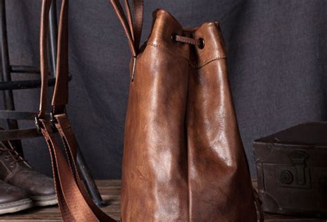 Handmade Leather satchel bag backpack women bag men shoulder bag brown