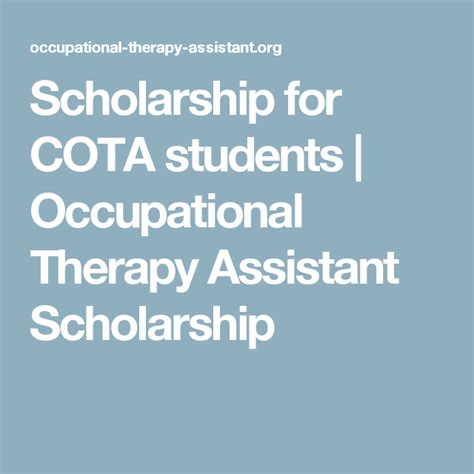 Scholarship for COTA students | Occupational Therapy Assistant Scholarship Occupational Therapy ...