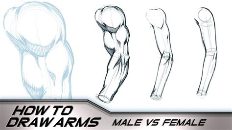 How to Draw Arms Male Vs Female - YouTube