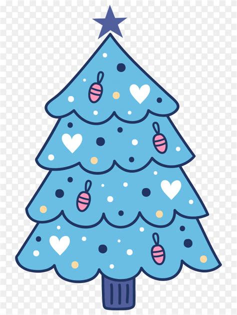 Hand drawn blue Christmas tree premium vector PNG - Similar PNG