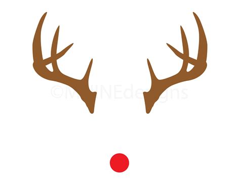 Rudolph SVG Rudolph Face Cut File Rudolph Antlers Nose - Etsy Ireland