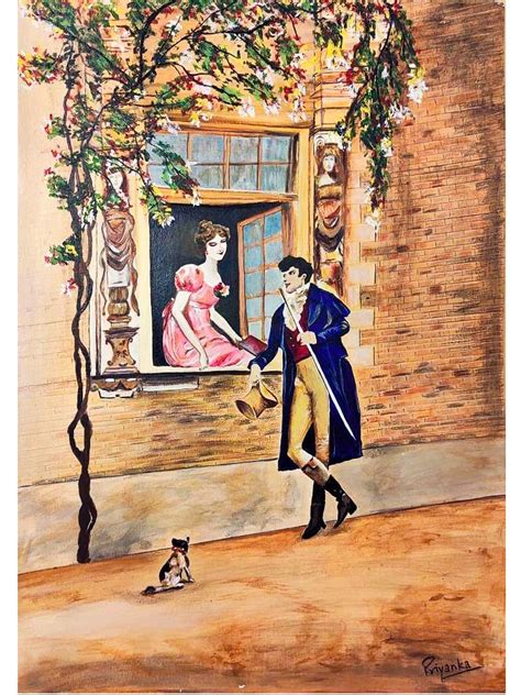 Romeo Juliet at Window | Canvas Painting | Exotic India Art