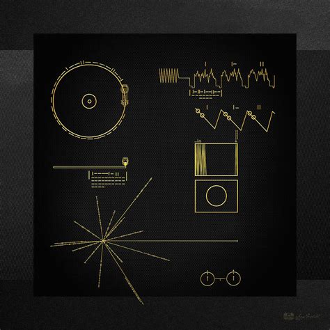 Voyager Golden Record Cover on Black Canvas Digital Art by Serge Averbukh - Fine Art America