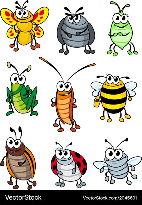 Cartoon insects Royalty Free Vector Image - VectorStock