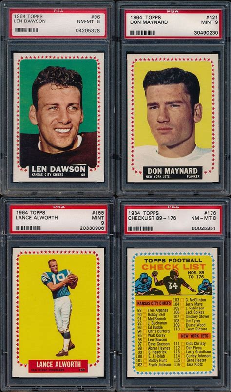 1964 Topps Football Set Heralded Big Change in Trading Cards | Football ...