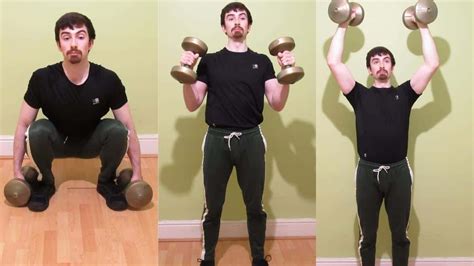 Dumbbell Squat Curl Press Tutorial and Variations