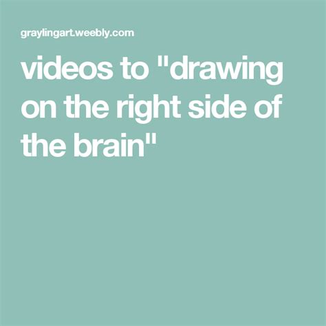 videos to "drawing on the right side of the brain" | Teaching drawing, Drawing lessons, Drawings