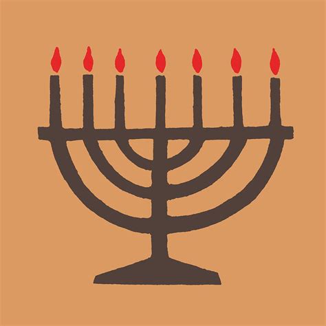 Illustration of menorah Drawing by CSA Images - Pixels