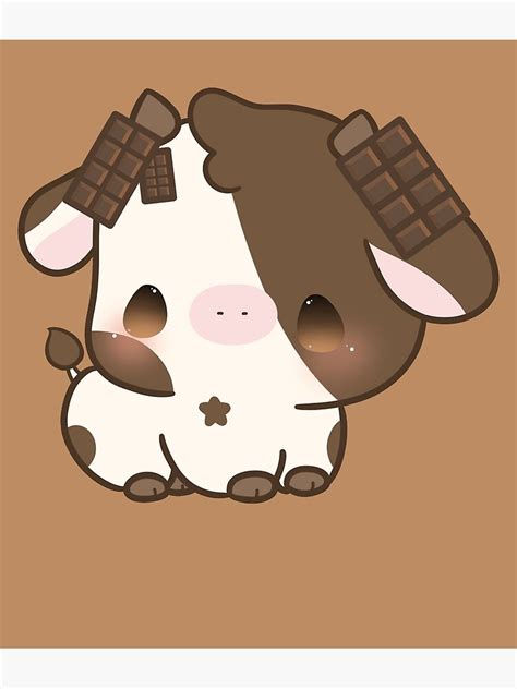 "Chocolate Cow kawaii" Poster for Sale by MayBK | Redbubble