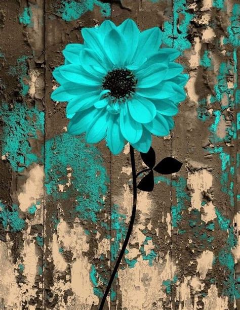 Pin by Maria De Marco on TURQUOISE | Floral bedroom, Turquoise walls, Flower painting