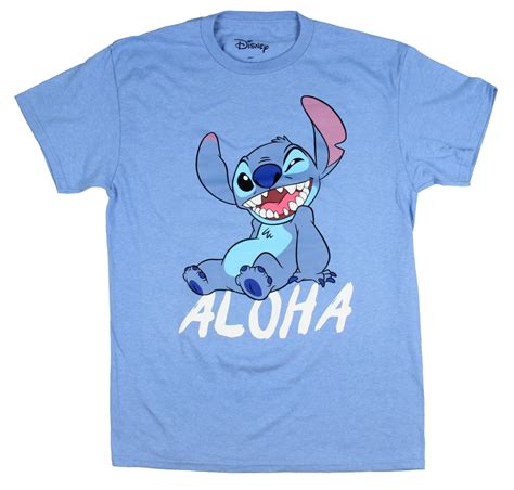 Disney - Lilo & Stitch Winking Aloha Stitch Men's T-Shirt (Medium) - Walmart.com - Walmart.com