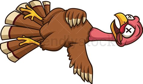 Dead Turkey Cartoon Clipart Vector - FriendlyStock