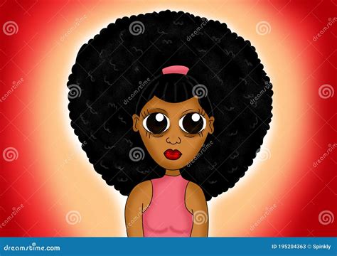 Black Girl Cartoon with Afro Hair Stock Image - Image of highway ...