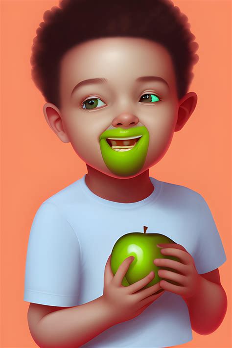 A boy eating an apple in a ground With an i phone | Wallpapers.ai