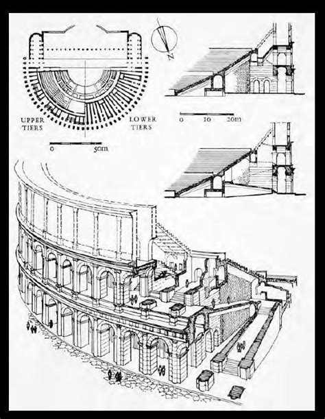 the Theatre of Marcellus - drawings | Ancient roman architecture ...