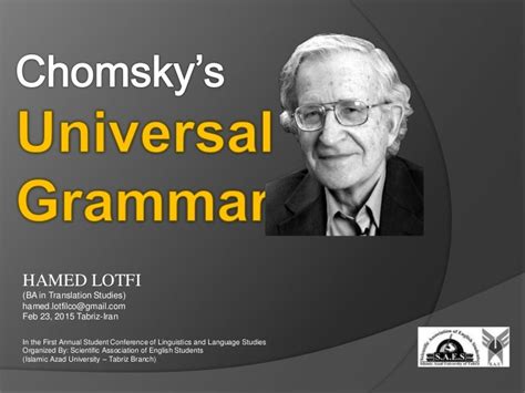 Chomsky’s Universal Grammar