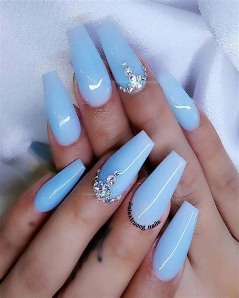 #NailartSky blue nails #beautifulacrylicnails | Blue gel nails, Blue ...