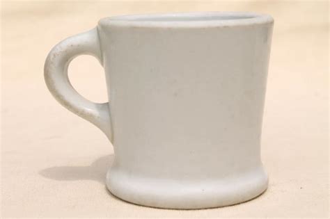 vintage diner coffee mug, heavy white ironstone china restaurant ware coffee cup