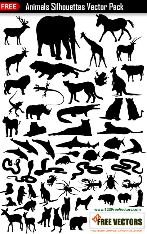 Animals Silhouettes Collection Vector Pack by 123freevectors on DeviantArt