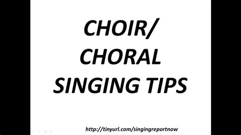 Choir and Choral Singing Tips - 3 Quick Points - YouTube